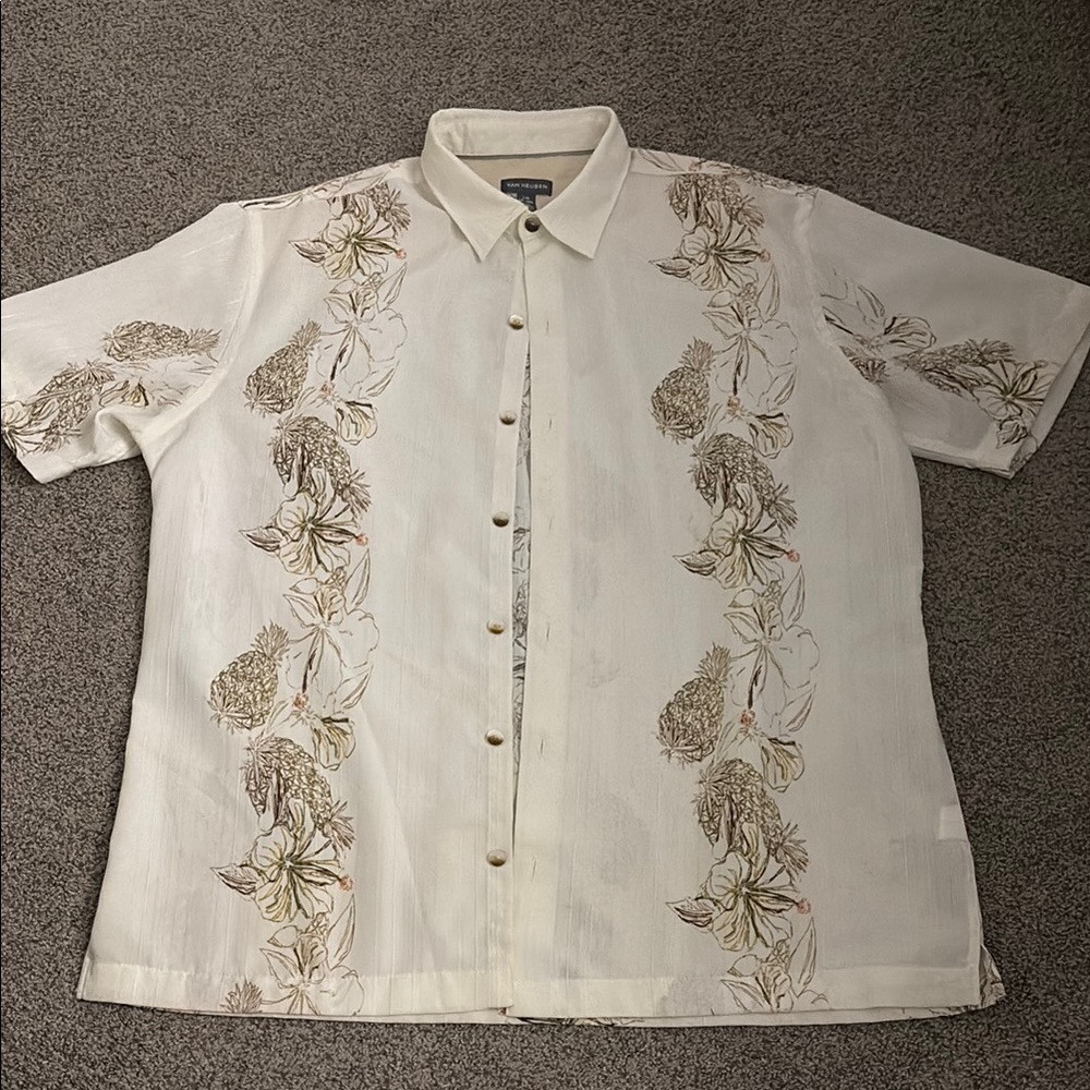 Van Heusen Cream Casual Button Down Shirt